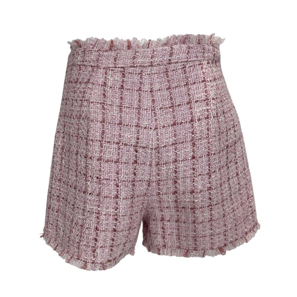 Cinq A Sept Tweed Pink Quartz Multi Coronado Shorts Size 2 - Picture 3 of 5